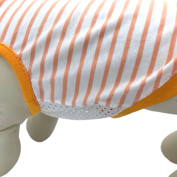 コーギー 大型犬 接触冷感 メッシュ 犬服 夏 クール タンクトップ オレンジ ドッグウェア ペット服 服 ハンドメイド 8枚目の画像
