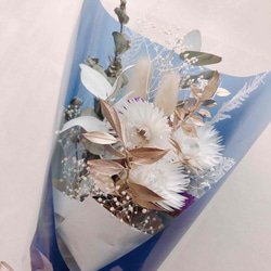 ドライフラワー花束　白ブルー　ブーケ　母の日ギフトに 3枚目の画像