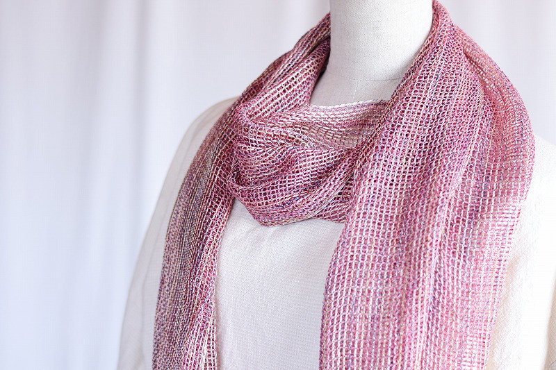 捩り織りシルクマフラー