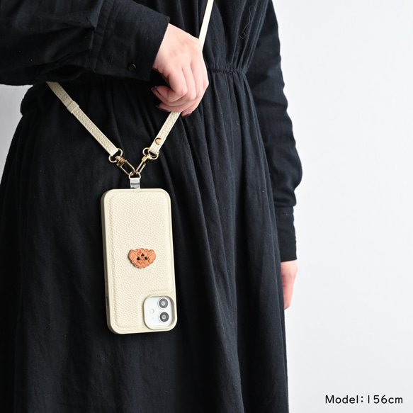 多機種対応 カラー リアケース 【 Simple ワッペン 犬 】 名入れ スマホケース スマホショルダー A269I 15枚目の画像