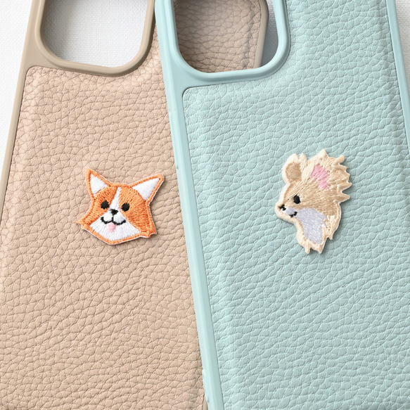 多機種対応 カラー リアケース 【 Simple ワッペン 犬 】 名入れ スマホケース スマホショルダー A269I 20枚目の画像