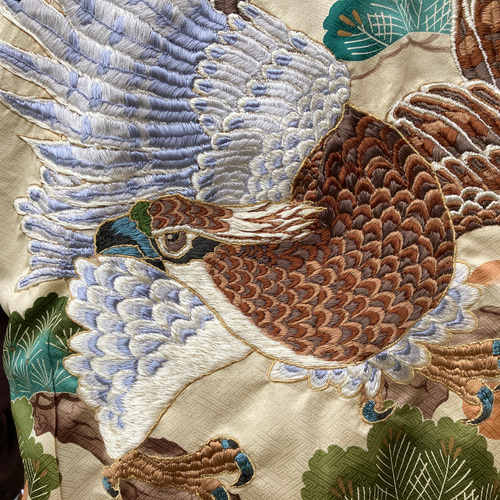 ブルドッグ用リメイクスカジャン リバーシブル 着物リメイクスカジャン