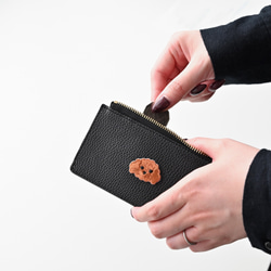 フラグメントケース 【 simple ワッペン 犬 】 名入れ くすみ ミニ財布 コンパクト ミニウォレット A271I 15枚目の画像