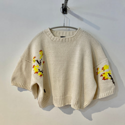 手編み機による　Mimosa Sophie Sweater 1枚目の画像