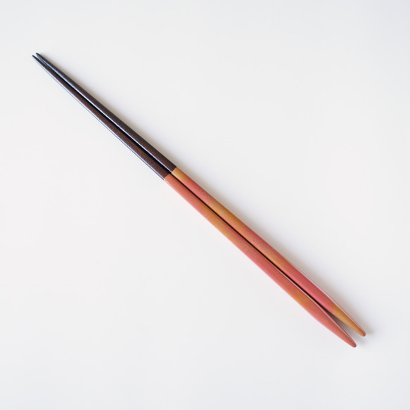 ワケありな逸品　漆の取り箸・菜箸「桃×黄」Aタイプ 4枚目の画像