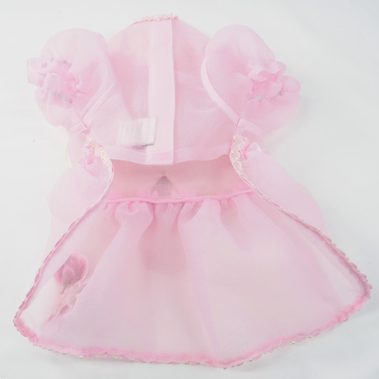ワンピース ドレス シースルー ピンク 花柄 透け感 小型犬 犬服 猫 ペット 猫服 P752