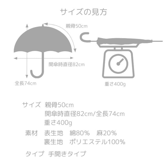 クラシコ 日傘 完全遮光 100% ブラウン フリル５０cm 晴雨兼用 ギフト可 7枚目の画像