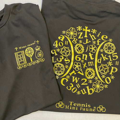 幾何学模様 蛍光イエロー Tシャツ