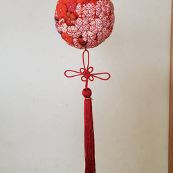 梅のくす玉の吊るし飾り　花毬　インテリア　花嫁のくす玉ブーケ　「Creema限定」　(1点限定) 2枚目の画像