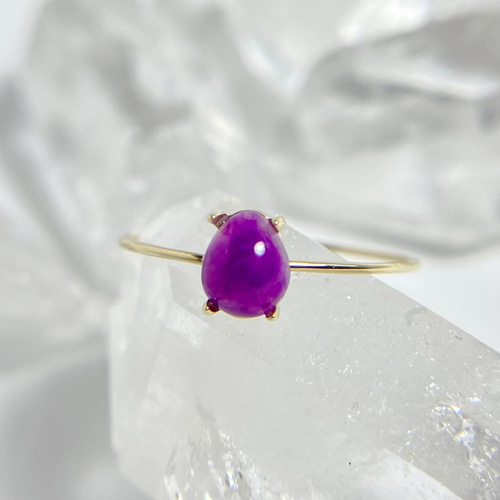 K10 天然スギライトリング （選べるサイズ） 原石から磨いた1点もの  