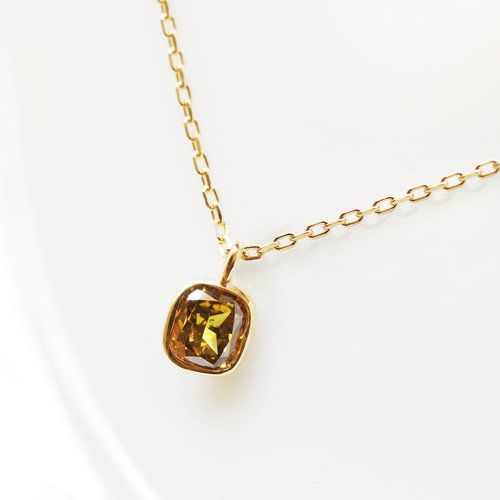K18 イエローブラウンダイヤモンド 0.30ct ネックレス【1点物 