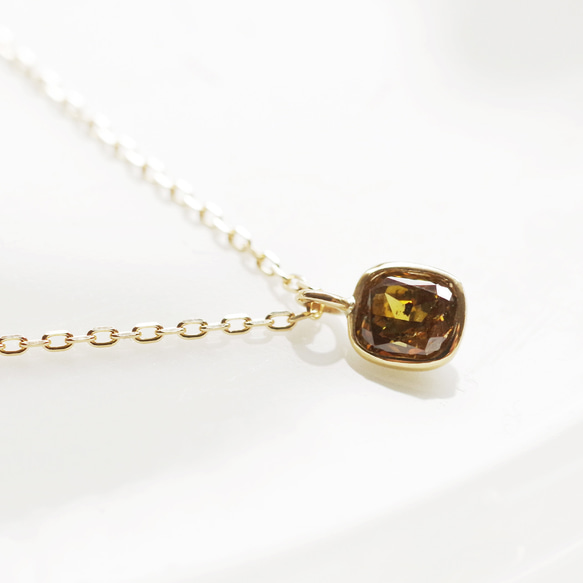 K18 イエローブラウンダイヤモンド 0.30ct ネックレス【1点物】 3枚目の画像