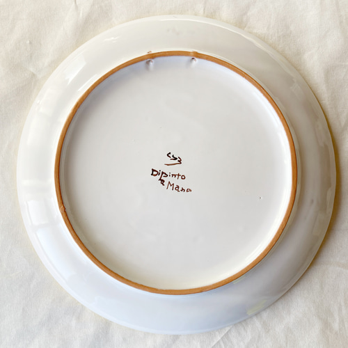 絵皿 26cm GEO037 マヨリカ焼き イタリア陶器 シチリア 大皿