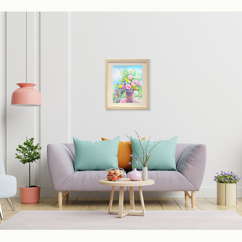 額装絵 アメリカで版画化 花の絵 絵画 花 フラワー フラワー