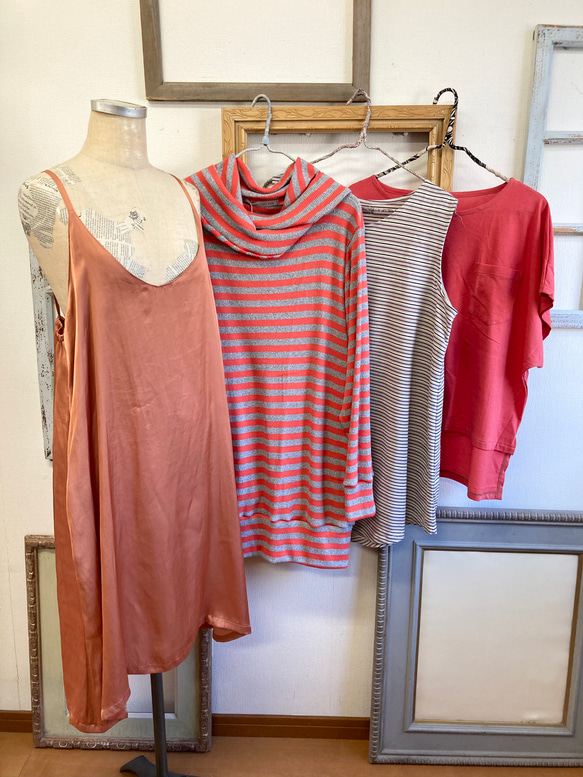 Creema春の福袋2024 ❤️洋服4点セット（オレンジ、ピンク） 1枚目の画像