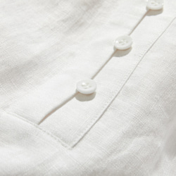 採用 Belky 亞麻製成的天然紋理亞麻長袍，白色 240311-1 第5張的照片