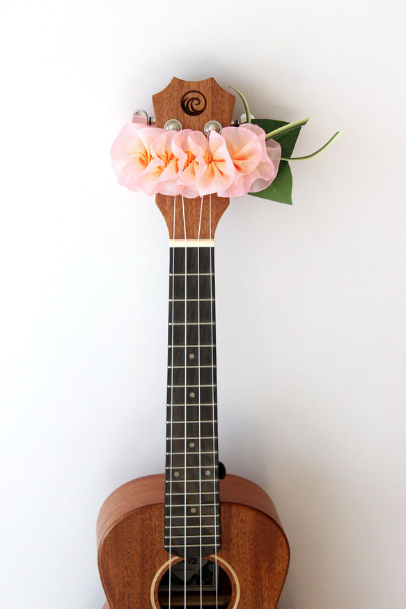 尤克里裡絲帶花環夏威夷工藝尤克里裡背帶樂器配件雞蛋花吉他阿羅哈音樂會用 第5張的照片