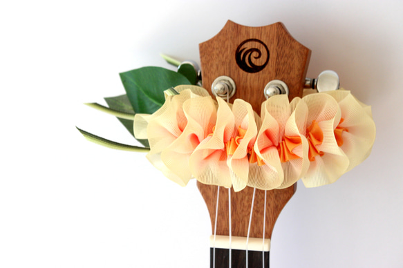 尤克里裡絲帶花環夏威夷工藝尤克里裡背帶樂器配件雞蛋花吉他阿羅哈音樂會用 第15張的照片