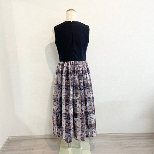 リバティ生地＊バイカラーノースリーブワンピース（チャイルドフッド  