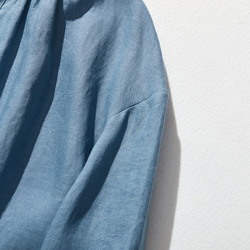Belky 亞麻製成的天然質感亞麻長袍，藍色 240311-5 第3張的照片