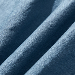 ナチュラルな風合いのリネン チュニック  ベルキーリネン使用　青　240311-5 11枚目の画像