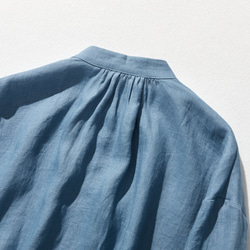 Belky 亞麻製成的天然質感亞麻長袍，藍色 240311-5 第10張的照片