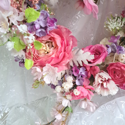 桜カラーのハートリース 2枚目の画像