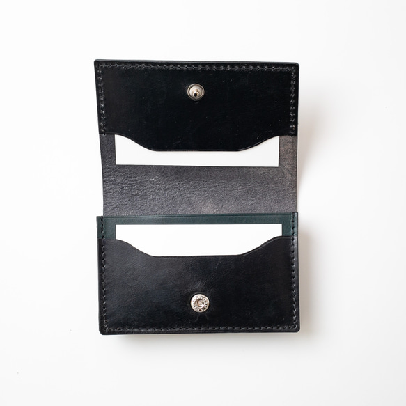 《大容量70枚》ブライドルレザーの通しマチ名刺入れ【配色カスタム無料】 ブライドルレザー 通しマチ 　また パーツA