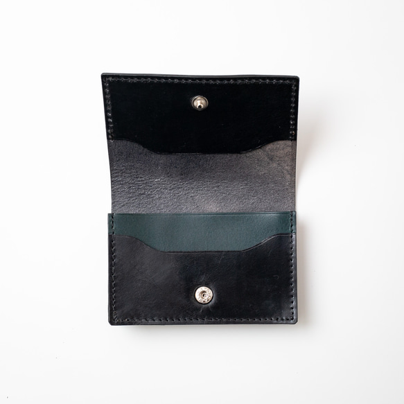 《大容量70枚》ブライドルレザーの通しマチ名刺入れ【配色カスタム無料】 ブライドルレザー 通しマチ 　また パーツA