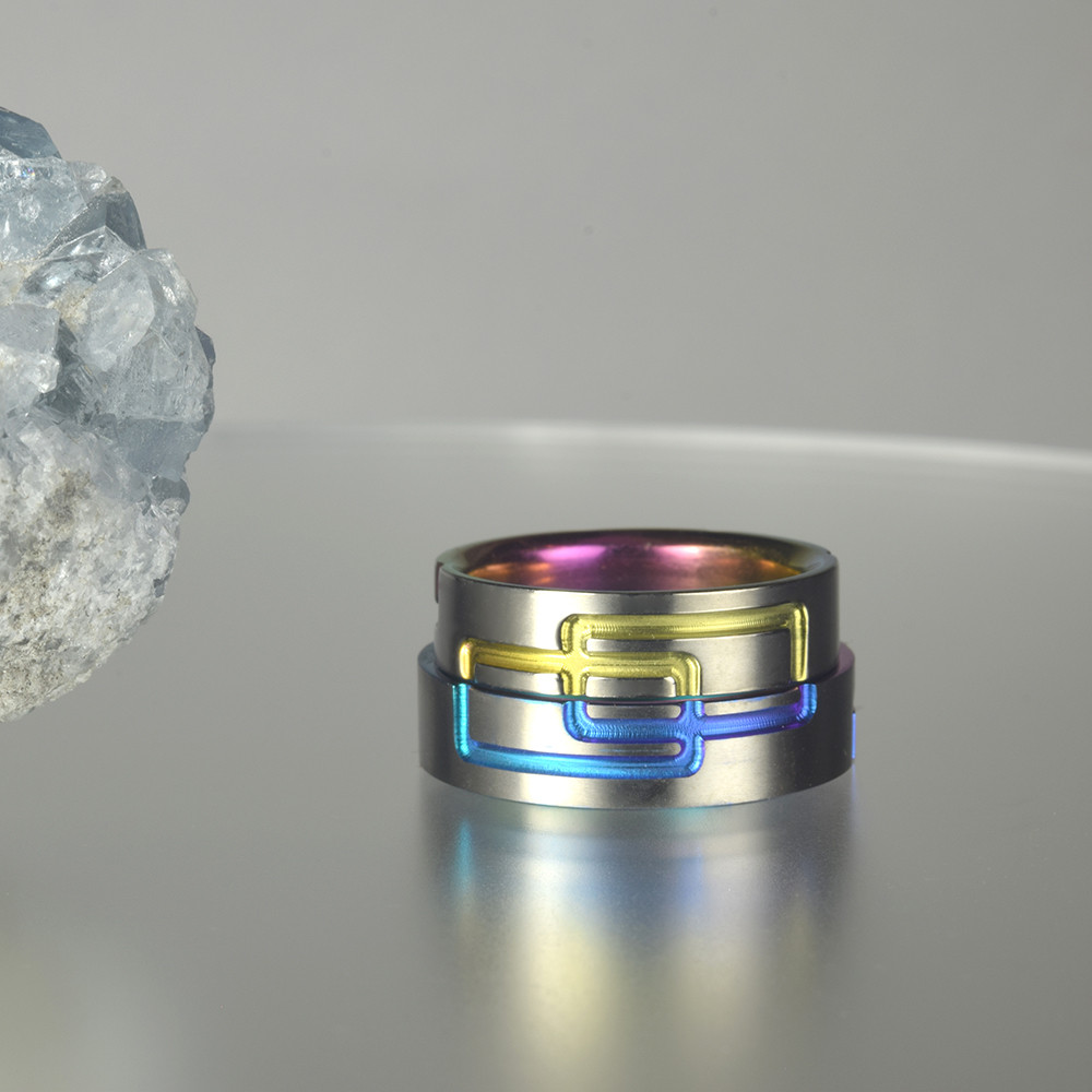 格子紋～tunagi【繋ぎ】～和紋様の魅力を伝える結婚指輪　チタン　MG-008