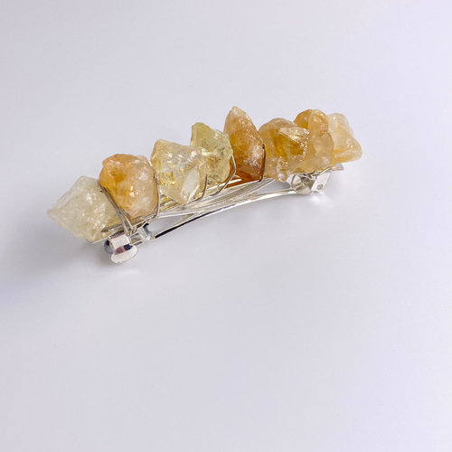 強力シトリンで縁結び 乙女座の恋のエネルギー ナチュラルシトリンのバレッタ116 A116 強力運気UP シトリンで縁を結ぶ！ 乙女座の恋のエネルギー