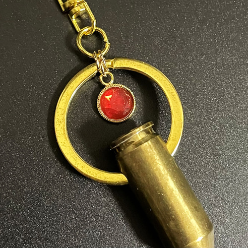 レジンバレット キーホルダー ［ライトゴールド/ブラッディ