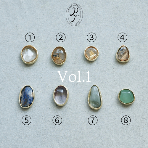 セミオーダーリング 天然石と真鍮のリング 受注制作品 指輪 ふくりん