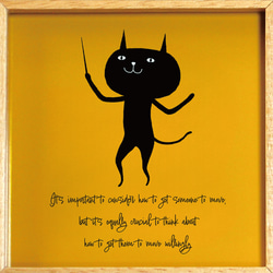 【額付き】 北欧　ネコ　猫　絵　絵画　アート　ポスター　黒猫　イラスト　グッズ　猫モチーフ　雑貨「ねこのひげ　0076」 6枚目の画像