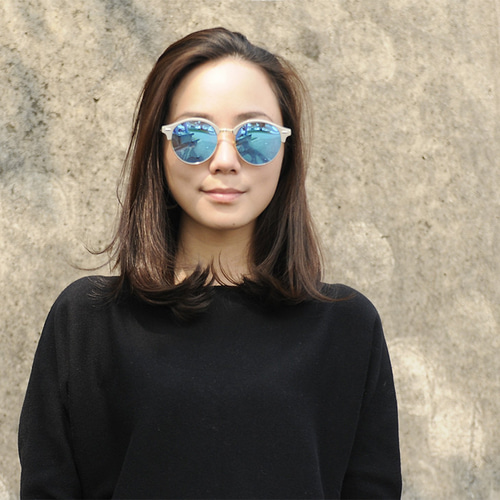 2is PerryS 偏光サングラス│シルバー洋ナシ型フレーム│ブルー偏光