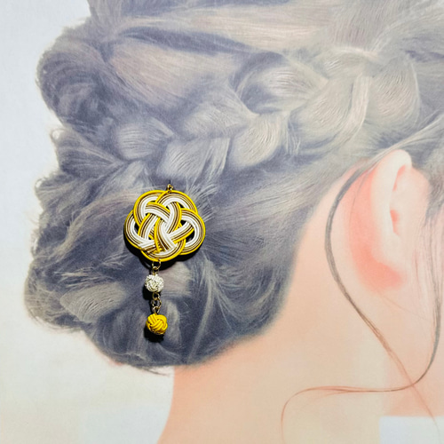 ❤️ 簪 かんざし きつね 梅結び 水引 祭り 和装 ハンドメイド ❤️ 簪