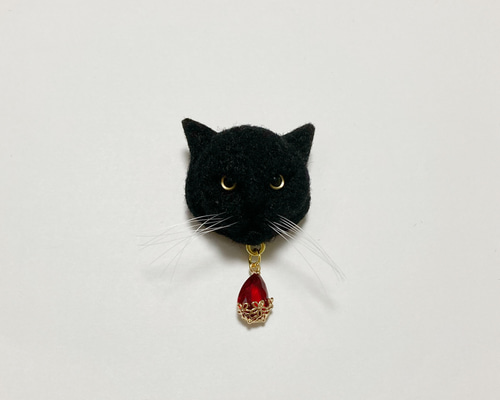 羊毛フェルトミニリース黒猫