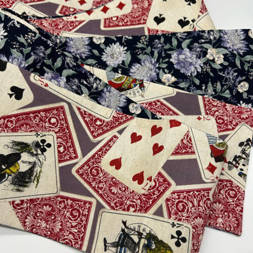 目玉商品】4284木綿半幅帯不思議の国のアリス 豪華水引2点絹帯締め