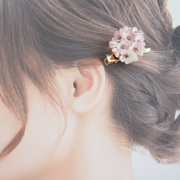 桜の2WAYブローチ・ヘアクリップ 3枚目の画像