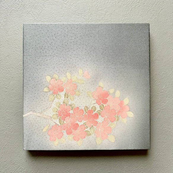 着物のファブリックパネル　春の夜の桜（2枚セット）　着物リメイク　インテリア　古民家　壁飾り　日本　ギフト　おしゃれ 6枚目の画像