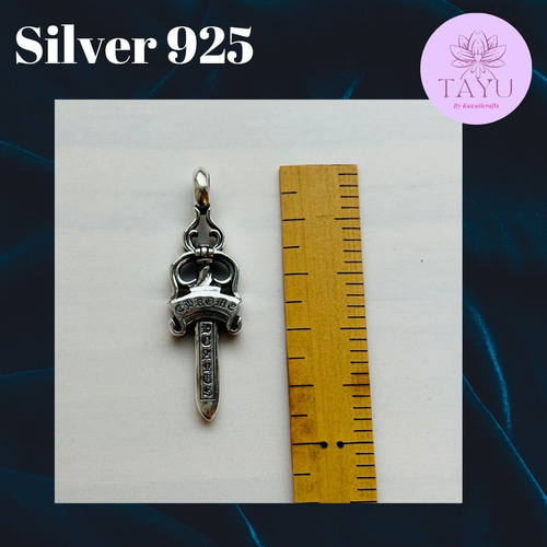 タガー チャーム ペンダント Sterling 刻印 シルバー 重量約14g 大人気新品】シルバー925 タガーチャーム ペンダントトップ
