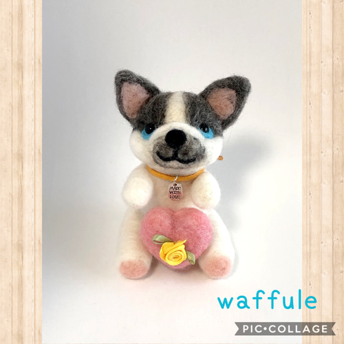 羊毛フェルト うるうるぶちゃかわフレブルちゃん 羊毛フェルト はんど 