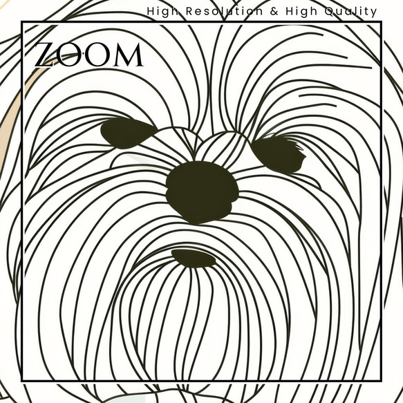 【犬と線 - シーズー犬 No.1】モダンアートポスター ラインアート 犬の絵 犬の絵画 犬のイラスト 3枚目の画像