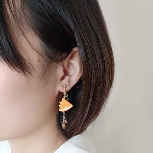 No.1338-B 夜空と猫☆ピアス・イヤリング No.1338-D 夜空と猫☆