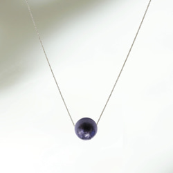《送料無料》　コットパール　黒　ブラック　一粒　粒の大きさ、チェーンの長さ・種類選べます　ネックレス　シンプルで可愛い　 2枚目の画像