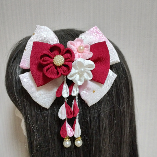 髪飾り 髪飾りピンク リボンピンク 成人式髪飾り 卒業式髪飾り 七五三  