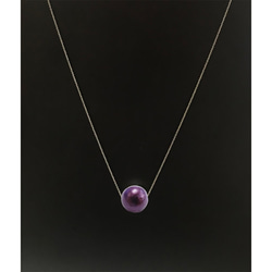 《送料無料》　コットパール　紫　アメジスト　水色　一粒　粒の大きさ、チェーンの長さ・種類選べます　ネックレス　 12枚目の画像