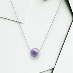 《送料無料》　コットパール　紫　ラベンダー　一粒　粒の大きさ、チェーンの長さ・種類選べます　ネックレス　 1枚目の画像