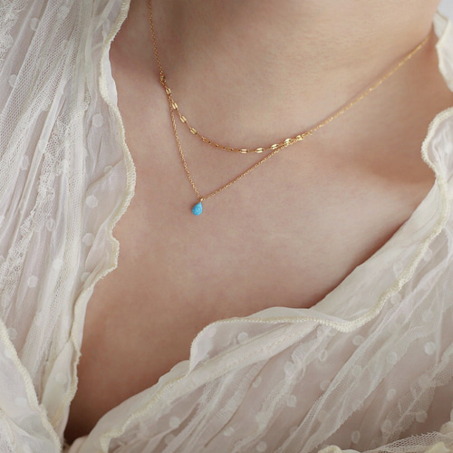 プレシャスオパール2連ネックレス14kgf 3wayブレス＆ネックレス パールチェーン mörg formn necklace 淡水