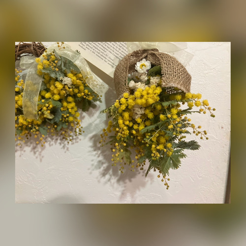 ミモザ 流木インテリア ミモザの流木インテリア アートフラワー ruru〜✩.*˚ 通販